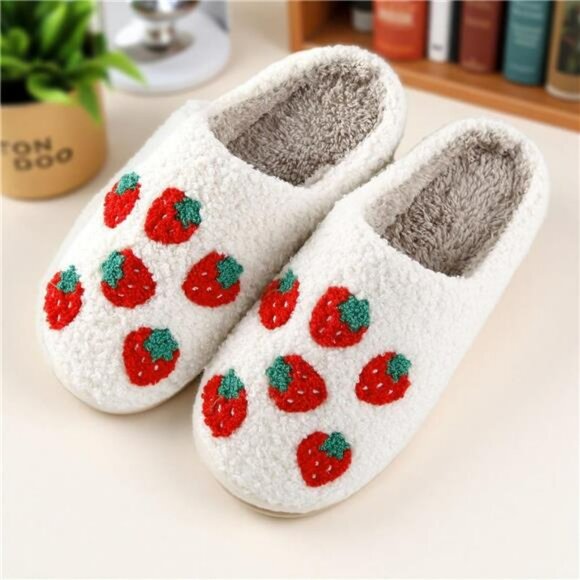 Fuzzy plush memory foam slippers warm indoor outdoor house shoes winter for wome - Picture 2 of 7